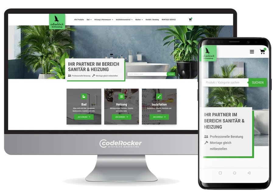 Adlerblick Onlineshop – eine von CodeRocker erstellte Webseite