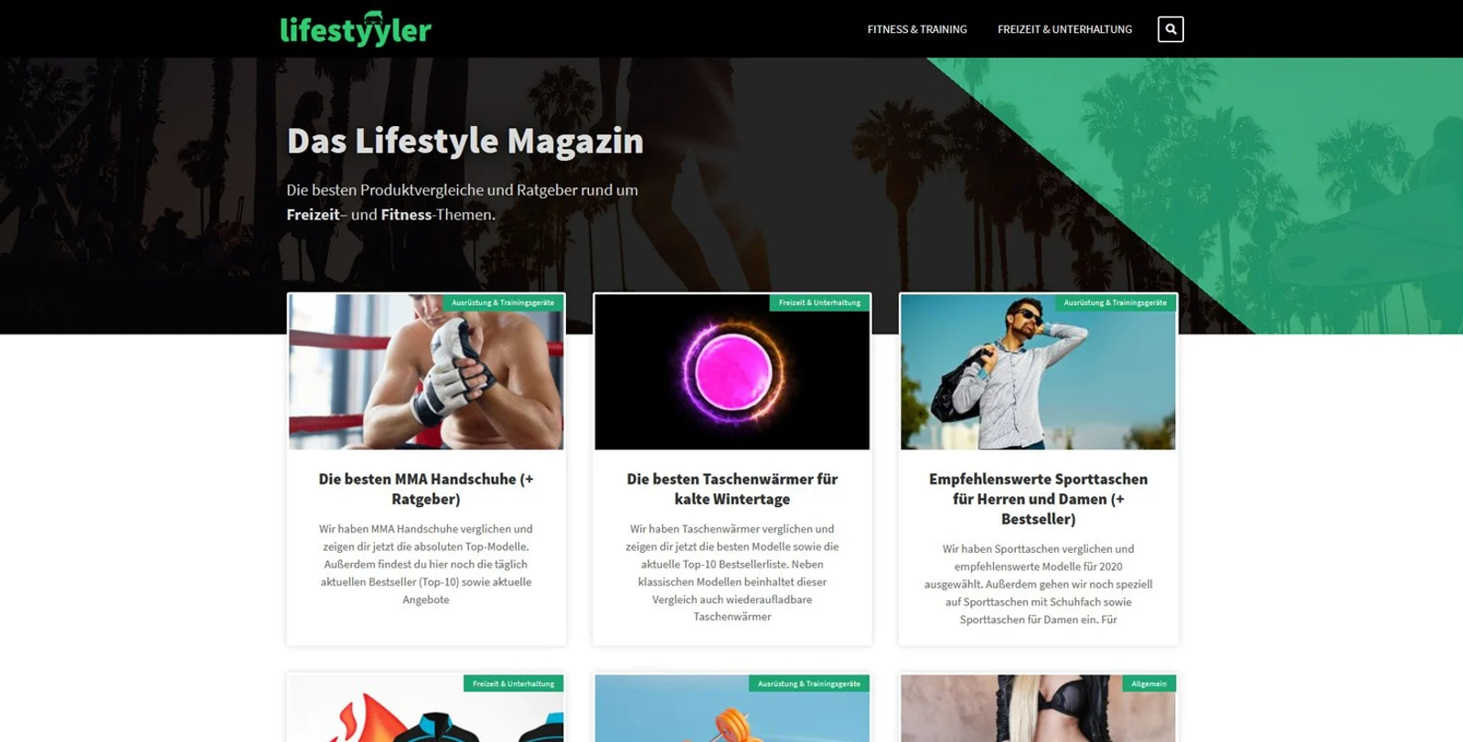 Website von Lifestyle Magazin
