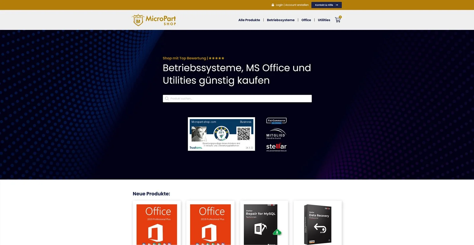 Website von Micropart Onlineshop